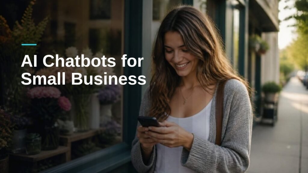 Customer messaging a local florist on her phone, a typical use of an AI chatbot for small business